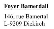 Foyer Bamerdall Diekirch ASBL Foyer Bamerdall Diekirch ASBL
